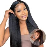 Kinky Straight Lace Front Wigs Human Hair - Image 2