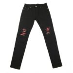 Colorful Patchwork Skinny Jeans, High-Rise Paisley Distressed Pencil Jeans, Stylish Pants For C