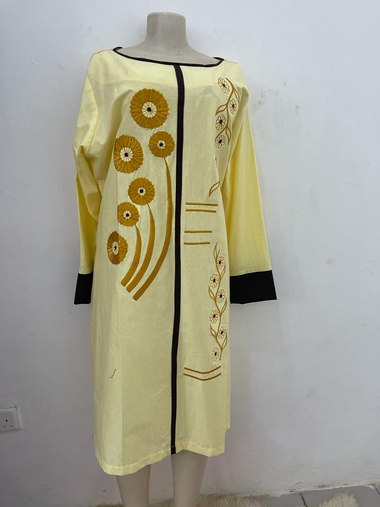 30dccdee-c2bc-45c1-81a7-8a598ba50d5e Plain Cotton Embroidery Mini Gown - Image 1