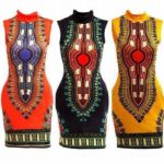 Plain And Patterned Wooden African Dress - Image 3