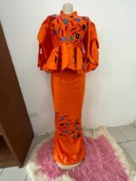 Brillion With Embroidery Skirt And Blouse